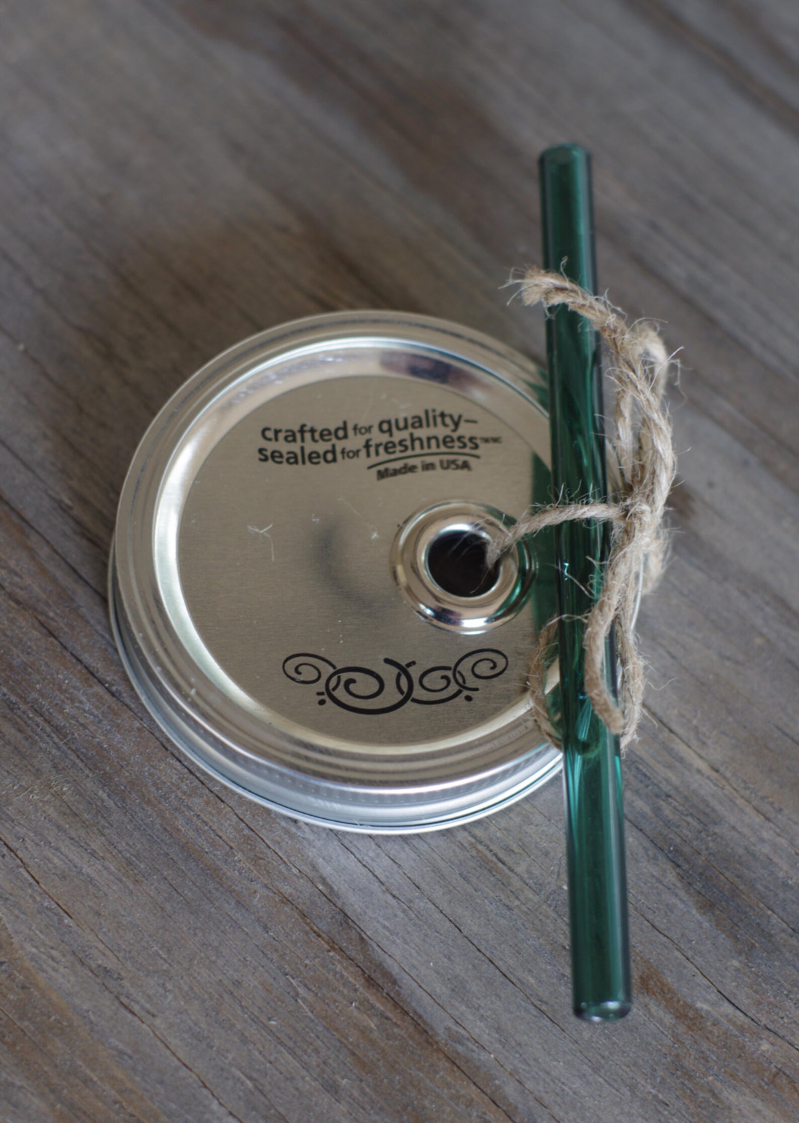 Wide Mouth Mason Jar Cup Lid with Colored Glass Straw Etsy