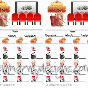 Custom Bunco Score Card and Table Score Sheet