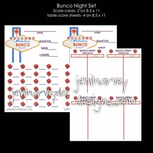 Vegas Bunco Night Score Set
