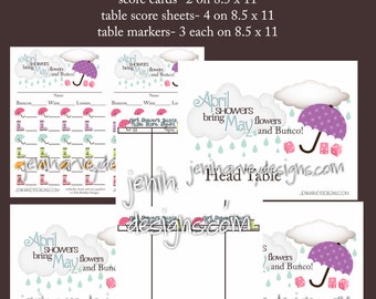 April Showers Bunco - Set completo di punteggi
