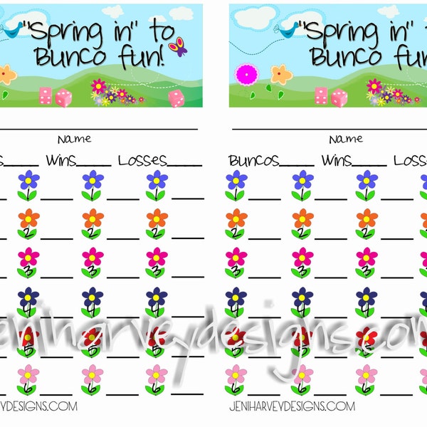 Spring Bunco Score Card