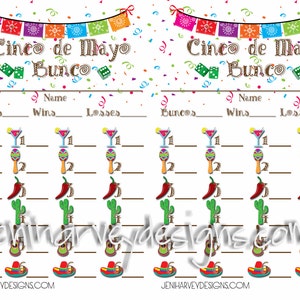 Carte de pointage Cinco de Mayo Bunco