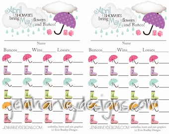 April Showers Bunco Score Sheet