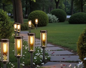 Solar Garten Weg Lichter Im Freien | LED-Hoflandschaftsbeleuchtung | Wasserdichter Gehweg Dekor | Weihnachten Neujahr Geschenk 2024 USA UK