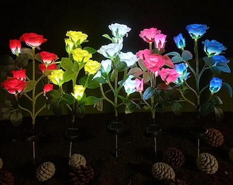 Solar Blumen Garten Lichter | 5-Kopf wasserdichte LED Outdoor Landschaft Licht für Hof und Terrasse