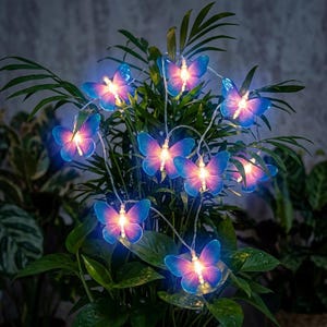 Butterfly Fairy Lights LED String Lights Aesthetic Room Decor Colorful Night Lights Bedroom Decor Gift for Girls Birthday Easter