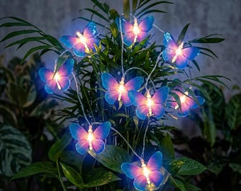 Guirnalda de luces LED con forma de mariposa, decoración estética para habitaciones, luces nocturnas coloridas, decoración para dormitorio, regalo para niñas, cumpleaños, Pascua.