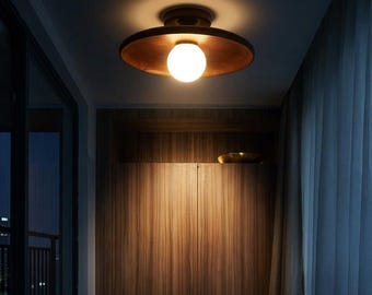 Moderne Walnuss Holz Deckenleuchte Unterputz G9 Lampe Minimalistische Beleuchtung für Flur Treppe Gang Frühling Wohnkultur Geschenk