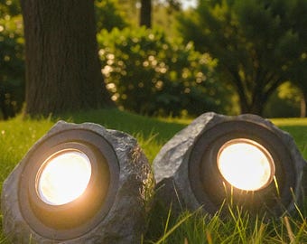 Solar Rock Garten Lichter Außen Wasserdicht | LED Landschaftsdekoration für Yard Pathway Terrasse | Weihnachten Neujahr Geschenk für Haus & Garten