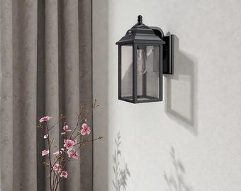 Außenwandleuchte 2er-Set Schwarz Veranda Laterne Außen Garage Terrasse Wandbeleuchtung Dekor