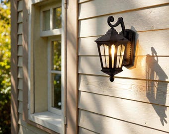 Lámpara de pared exterior de estilo chino, impermeable, para jardín, balcón, pasillo, patio, villa, puerta, luz exterior, regalo de inauguración de la casa
