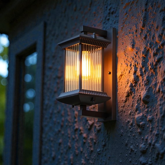 Black Outdoor Wall Lantern Light with Clear Glass, Metal Exterior Porch and Entryway Sconce