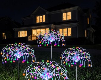 Luces solares de fuegos artificiales para jardín, decoración de caminos al aire libre, luces LED multicolor para patio, decoración para fiestas, regalo del 4 de julio para el Día de la Madre