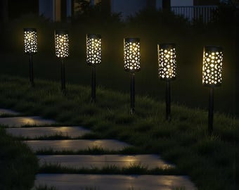 Solar Hohl Stern und Mond LED Garten Licht Dekorative Rasen Hoflampe im Freien