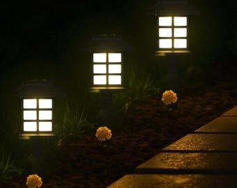 Solar LED Pathway Lichter wasserdichte Gartenlampen, Landschaft Yard Terrasse Auffahrt Dekor, Weihnachten Neujahr Geschenkset