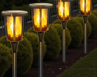 Solar Flamme Fackel beleuchtet | Flackernde wasserdichte LED-Weglichter für den Außenbereich