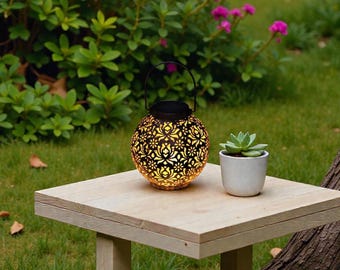 Lámpara de proyección hueca de hierro para exteriores, luz colgante para jardín, decoración de patio, primavera, verano, regalo de Pascua, Día de la Madre, inauguración de la casa.
