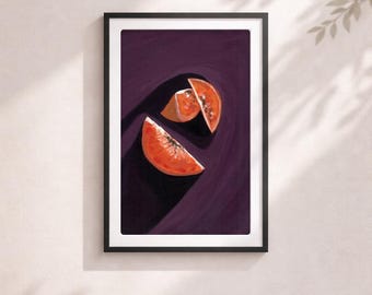 Rodaja de naranja dramática - Obra de arte digital