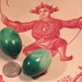 Japanese Heavy Glass Marbled Scroll Weight Beads