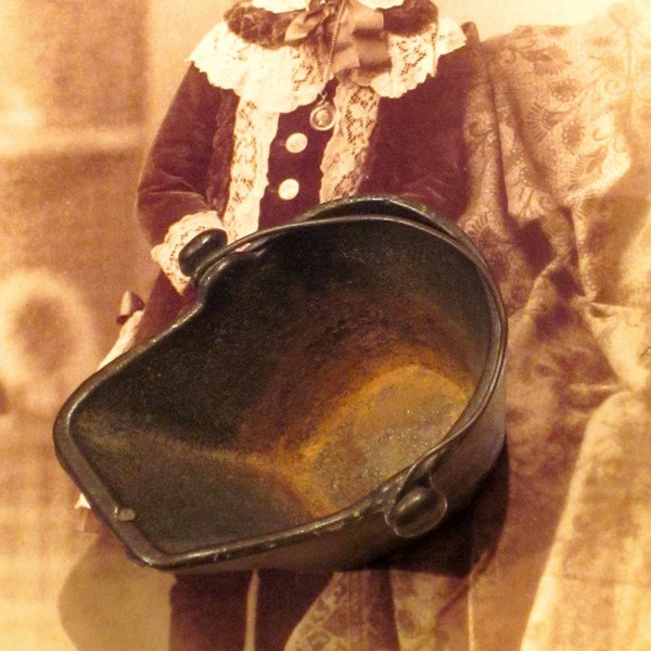 Antique Miniature Cast Iron Coal Bucket