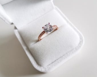 Simply white velvet Ring box | Wedding ring box | Earrings Box | Jewelry gift box | Presentation box