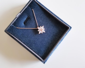 Rectangle Slate Grey velvet Necklace box | Pendant box | Earrings box | Jewelry box | Presentation box