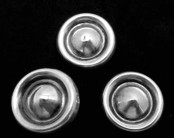Vintage Taxco Mexico Mexican Sterling Silver Little Hats Buttons Set of 3 27004