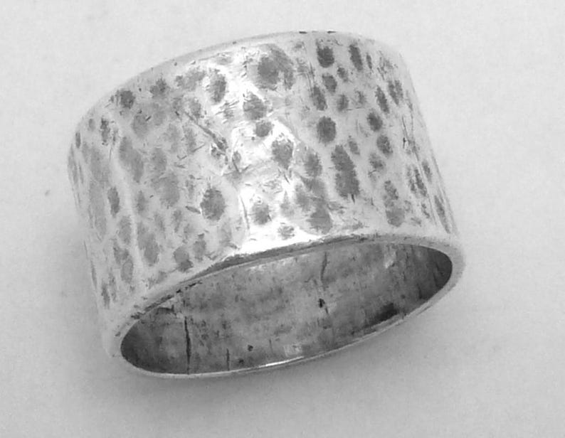 we took our beloved hand hammered band and made it... Vintage Hand Wrought Sterling Silver Hand Hammered Band Ring 27240 - Etsy