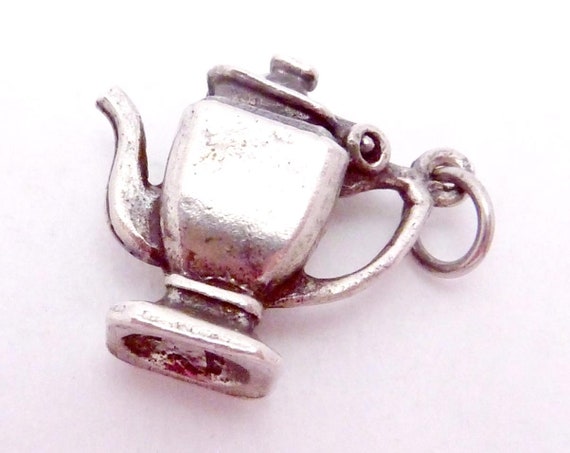 Vintage 800 Silver Moveable Coffee Pot Tea Pot Te… - image 3