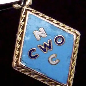 Vintage Gold Filled Enamel NWC CWO Navy Tiny Charm 26579