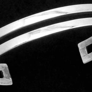 Vintage Modernist Sterling Silver Cuff Bracelet European Export 27168