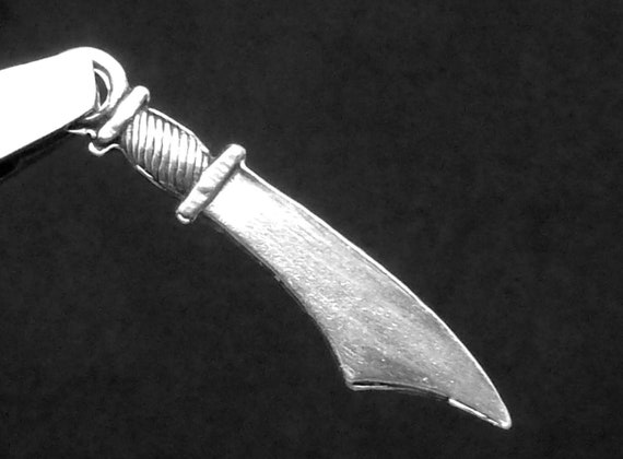 Vintage Sterling Silver Knife Sword Charm Pendant