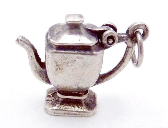 Vintage 800 Silver Moveable Coffee Pot Tea Pot Te… - image 2