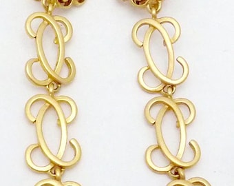 Donna Karan New York DKNY Gold Tone Long Long Clip Earrings 26834