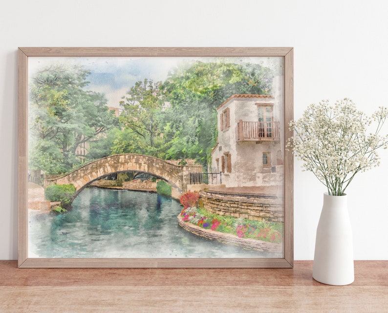 Printable San Antonio Riverwalk Painting San Antonio Digital Etsy