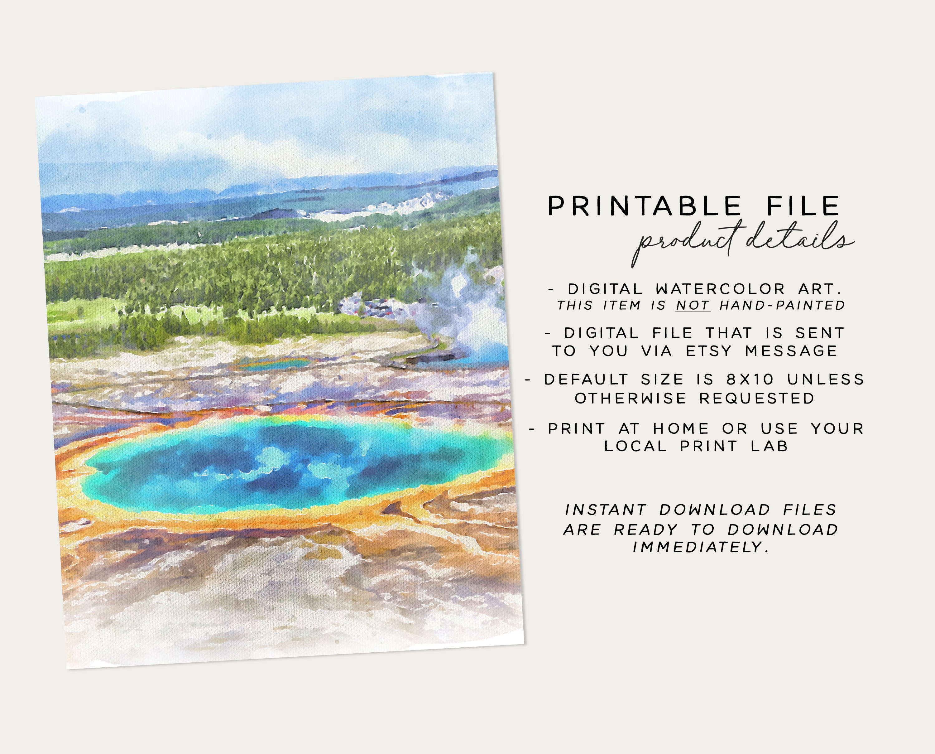 Printable Yellowstone Yellowstone Printable Yellowstone | Etsy