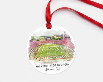 University of Georgia Football Stadium Christmas Ornament - Georgia Bulldogs Dooley Field Christmas Ornament - UGA Gifts for Alumni