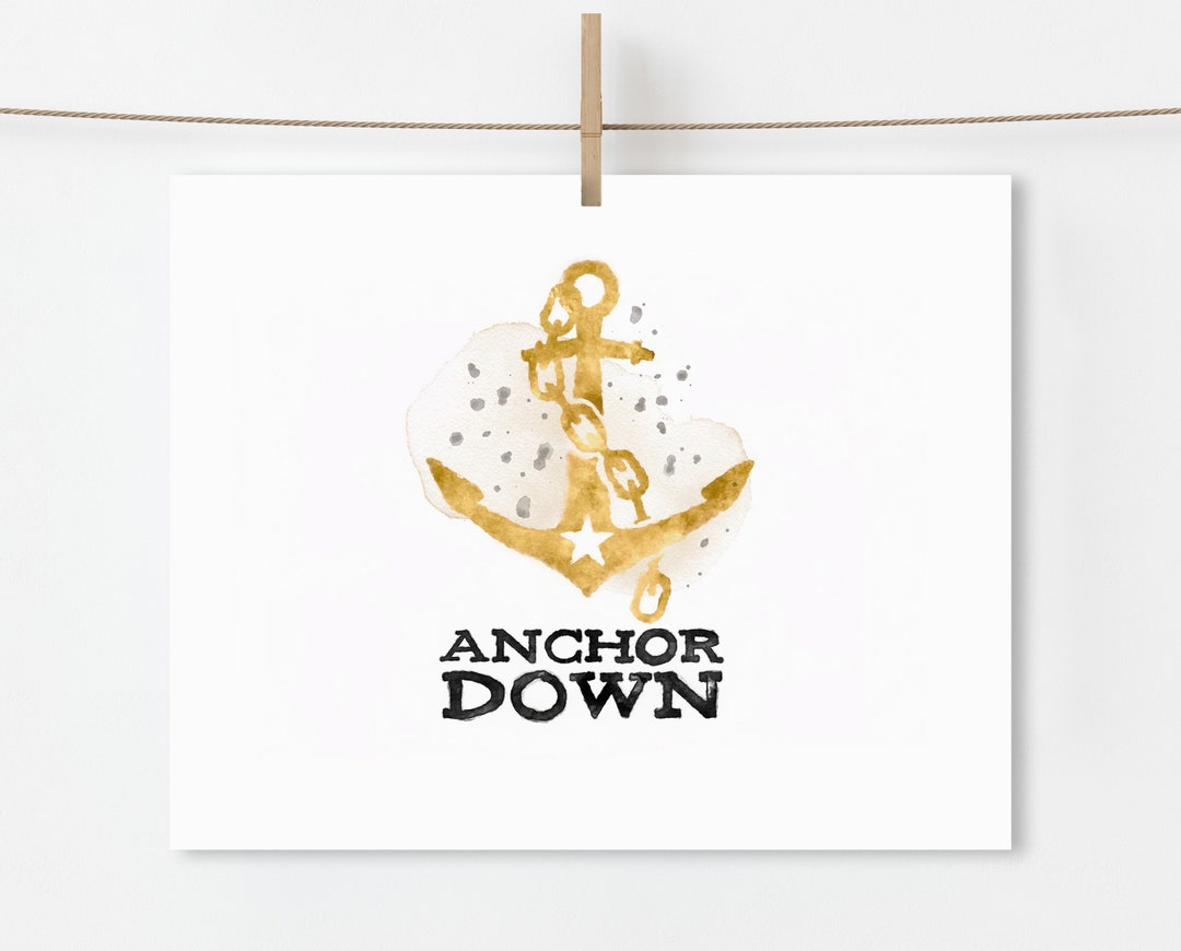 Vanderbilt Anchor Down Printable Watercolor Artwork Black Etsy