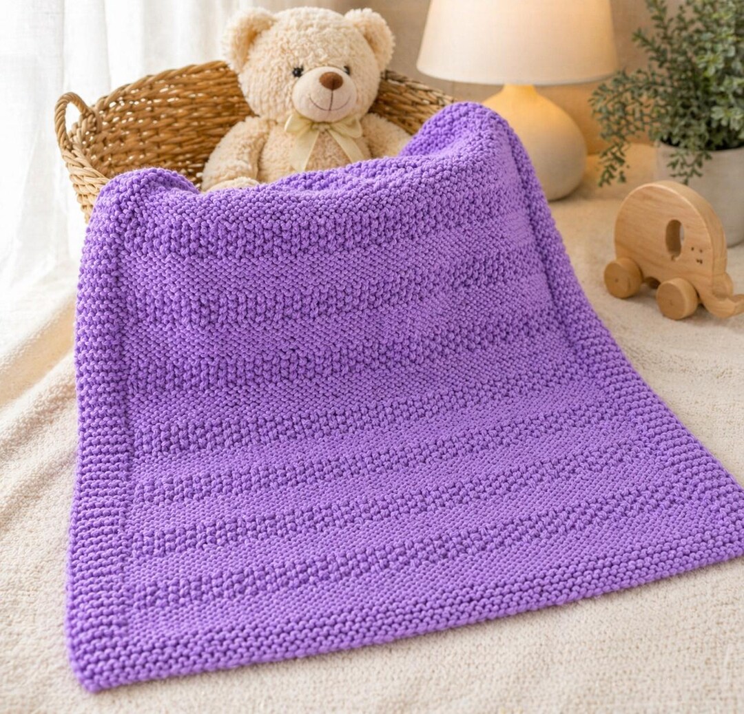 Beginner Friendly Textured Baby Blanket Knitting Pattern PDF, Premie to ...