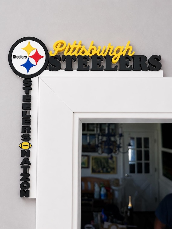 Pittsburgh Steelers Corner Crest, NFL Football Fan Decor • Dorm Room Decor