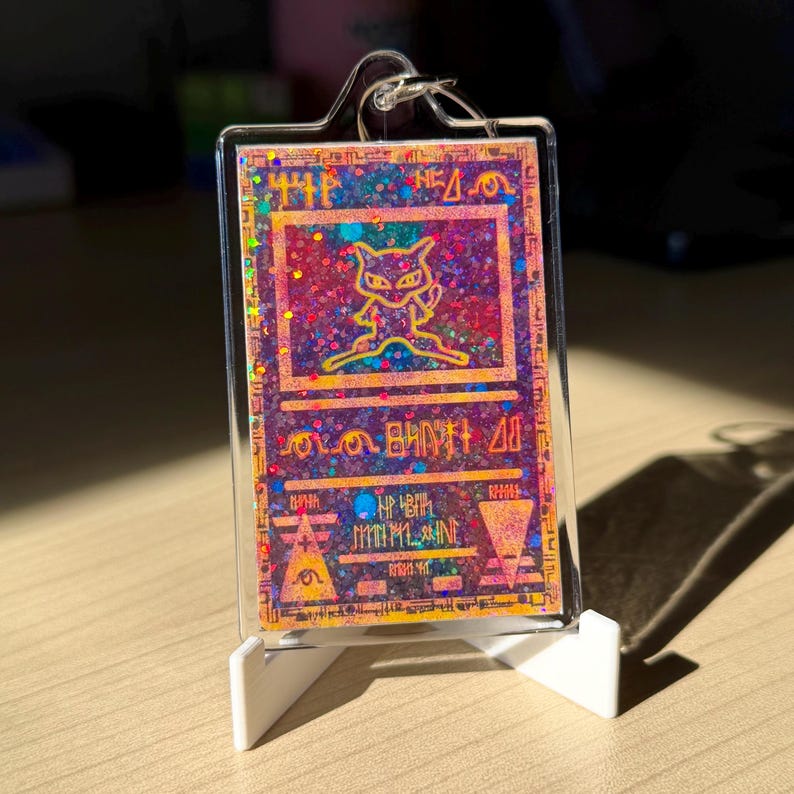 Pocket Monster TCG Card Keychains | Custom Design Requests Available | Holographic Finish | So Many Keychain Designs Possible Ancient Mew