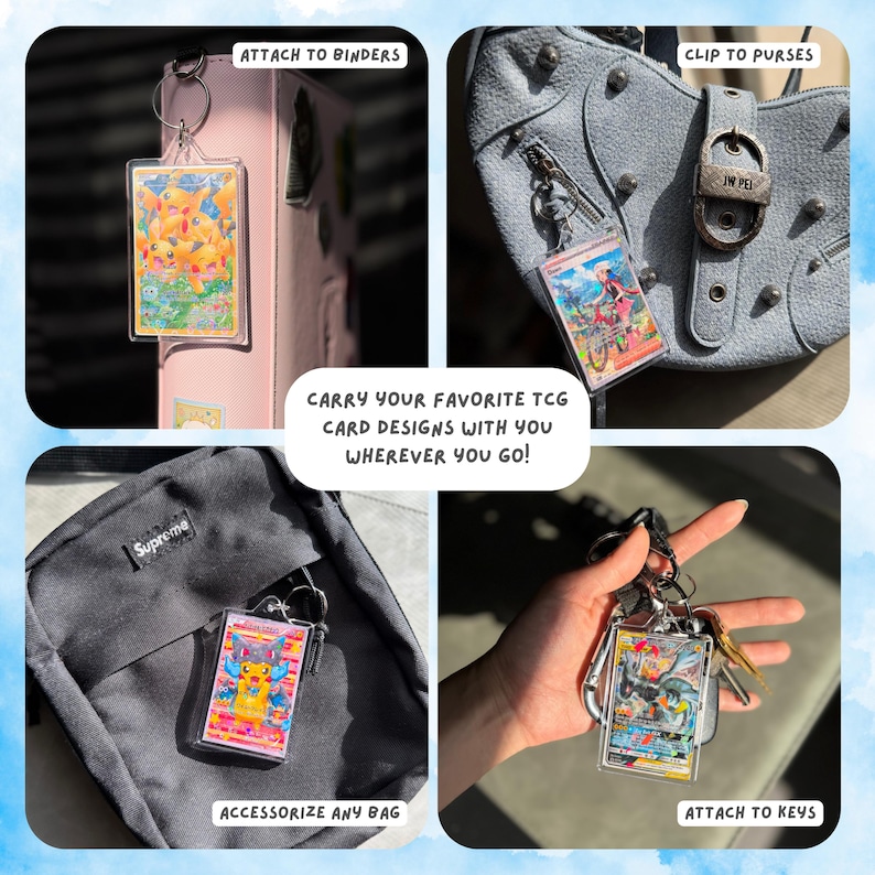 Pocket Monster TCG Card Keychains | Custom Design Requests Available | Holographic Finish | So Many Keychain Designs Possible image 6