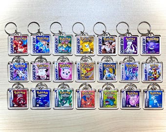 Game Boy Color & Advance Pocket Monster Game Cover Acrylic Keychain