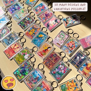Pocket Monster TCG Card Keychains | Custom Design Requests Available | Holographic Finish | So Many Keychain Designs Possible image 4