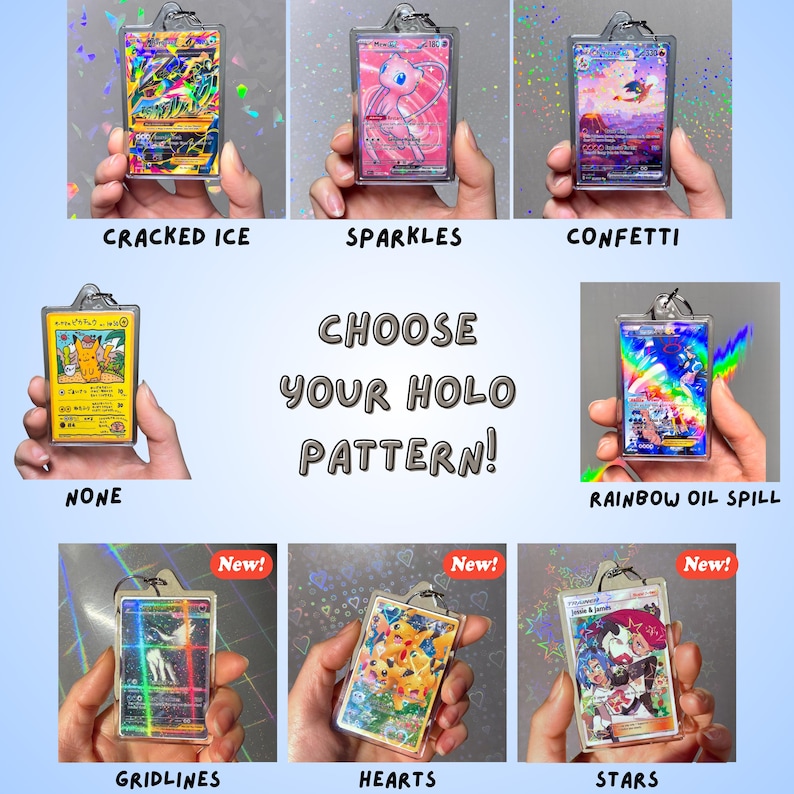 Pocket Monster TCG Card Keychains | Custom Design Requests Available | Holographic Finish | So Many Keychain Designs Possible image 3