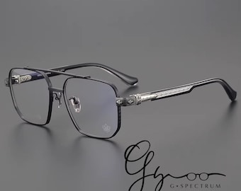 Luxury Titanium Square Aviator Glasses | Prescription Glasses | Titanium Frame | Sunglasses | Optical Glasses | Luxury Eyewear | G Spectrum