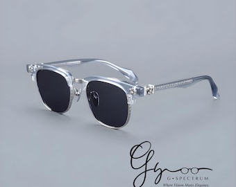 Gafas de sol Clubmaster de lujo / Gafas fotocromáticas con protección UV / Gafas aptas para lentes graduadas / Montura de estilo vintage / G Spectrum
