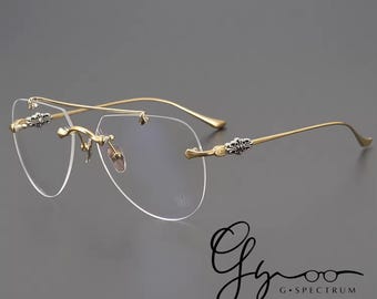 Luxury Rimless Aviator Glasses | Prescription Glasses | Titanium Frame | Sunglasses | Optical Glasses | Luxury Eyewear | G Spectrum