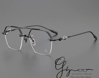 Luxury Rimless Titanium Eyeglasses | Prescription Glasses | Titanium Frame | Sunglasses | Optical Glasses | Reading Glasses | G Spectrum