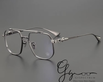 Vintage Luxe Square Titanium Eyeglasses |  UV400 | Sunglasses | Reading Glasses | Luxury Eyewear | Prescription Glasses | G Spectrum